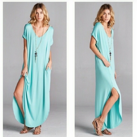 Oversized Maxi Dress in Mint - Picture 1 of 1